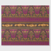 エジ王室のプトフローラと翼スカラブモチーフ ラッピングペーパー (フラット)