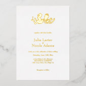 エジ王室のプト伝統的カップル結婚ミニマル 箔招待状 (正面)