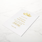 エジ王室のプト伝統的カップル結婚ミニマル 箔招待状 (回転した状態)
