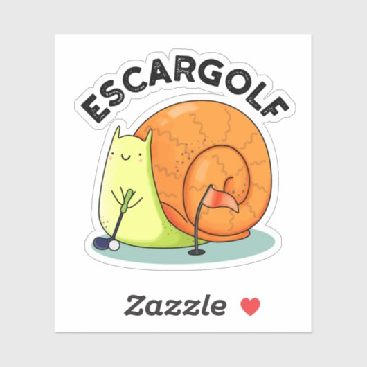 エスカゴルフ 面白いエスカルゴ ゴルフジョーク たわむれ シール (シート)