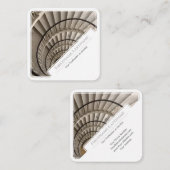 エスカレーエレガントタ階段の専門家の白いフレーム スクエア名刺 (正面/裏面)