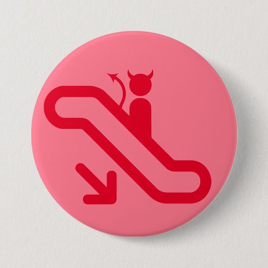 エスカレーター、階段無し 缶バッジ (正面)