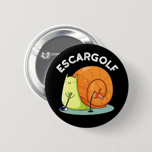エスカールゴルフおもしろいエスカルゴカタツムイルプンダークBG 缶バッジ (正面&裏面)