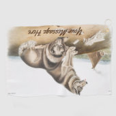 エスキマカスタムックスドッグカニスファミリアリスウルフキャンピング ゴルフタオル (横)