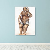 エスキモウーマンアンドベビー キャンバスプリント (インサイチュ (ウッドフロア))