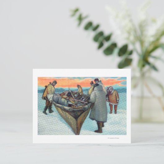 エスキモス発射捕鯨船 ポストカード (スタンド正面)