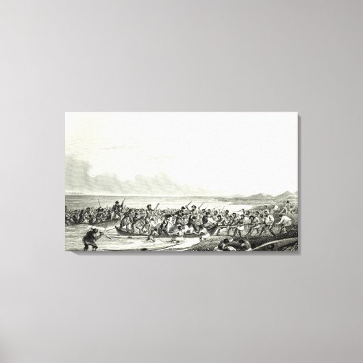 エスキモーたちがボートを略奪する キャンバスプリント (正面)