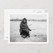 エスキモー氷魚釣りinノーム，アラスカ写真 ポストカード (正面/裏面)