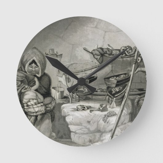 エスキモー雪の小屋のインテリア1822冬の島 ラウンド壁時計 (正面)