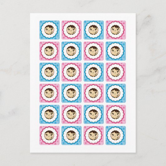 エスキモ顔リピートはがき ポストカード (正面)
