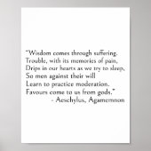 エスキルス引用文-来苦しみを通じた知恵 ポスター (正面)