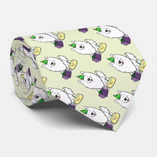 エスキーハッピーバースデーパーティーアメリカンエスキモドッグ ネクタイ (ロール)