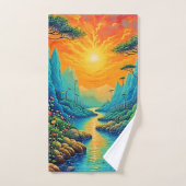 エスケープトゥ自然アートデザイン バスタオルセット (ハンドタオル)