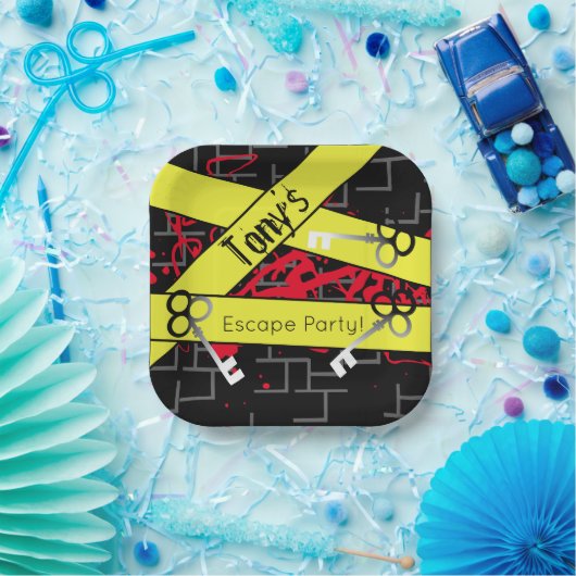 エスケープパーティー誕生日迷路鍵ミステリーミックス ペーパープレート (パーティー)