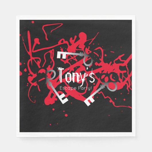 エスケープパーティー誕生日迷路鍵謎 スタンダードランチョンナプキン (正面)