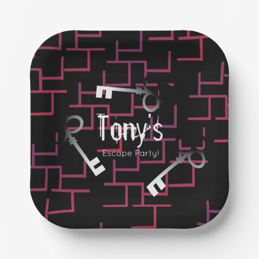エスケープパーティー誕生日迷路鍵 ペーパープレート (正面)