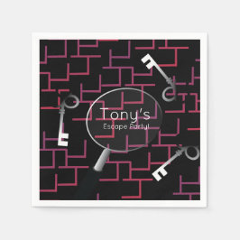 エスケープパーティー迷路鍵供給ナプキン スタンダードカクテルナプキン