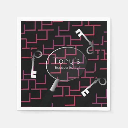 エスケープパーティー迷路鍵供給ナプキン スタンダードカクテルナプキン (正面)