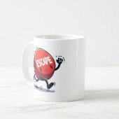 エスケープボタ走ンの コーヒーマグカップ (正面左)