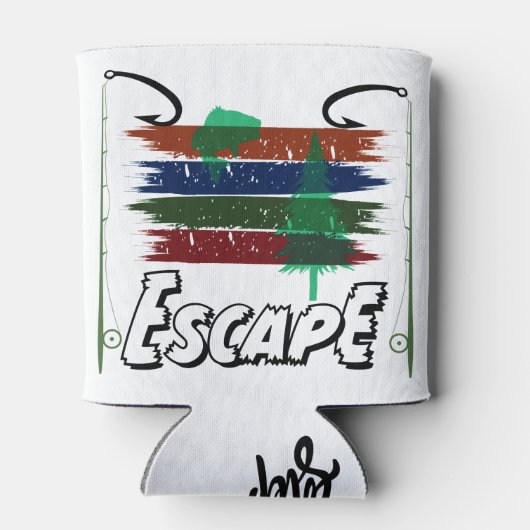 エスケープマウンテン魚釣りレイクカスタマイズシンクールグ 缶クーラー (裏面)