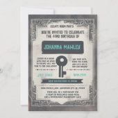 エスケープルーグランジム鍵誕生日パーティーの招待 招待状 (正面)