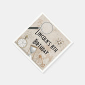 エスケープルーパーソナライズされたムバースデーパーティーナプキンス スタンダードカクテルナプキン (角)