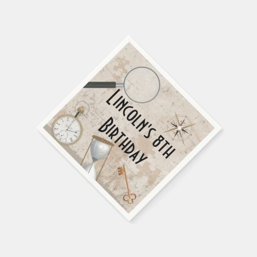 エスケープルーパーソナライズされたムバースデーパーティーナプキンス スタンダードカクテルナプキン (角)