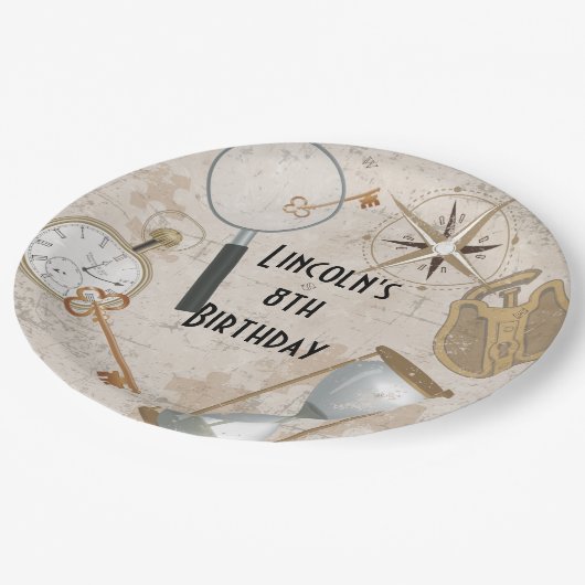 エスケープルーパーソナライズされたムバースデーパーティープレート ペーパープレート (アングル)