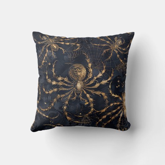エスケープルームインテリアデコール金ゴールドスパイダーダーク クッション (裏面)