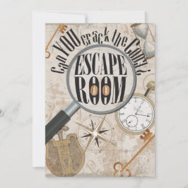 エスケープルームゲームパーソナライズされた誕生日パーティー 招待状