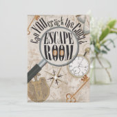 エスケープルームゲームパーソナライズされた誕生日パーティー 招待状 (スタンド正面)