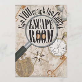 エスケープルームゲームパーソナライズされた誕生日パーティー 招待状