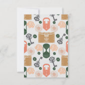 エスケープルームジェンダーが赤ちゃんシャワーを明らかにする サンキューカード (裏面)