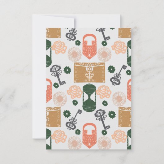 エスケープルームジェンダーが赤ちゃんシャワーを明らかにする サンキューカード (裏面)