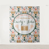 エスケープルームジェンダーが赤ちゃんシャワーを明らかにする タペストリー (正面)