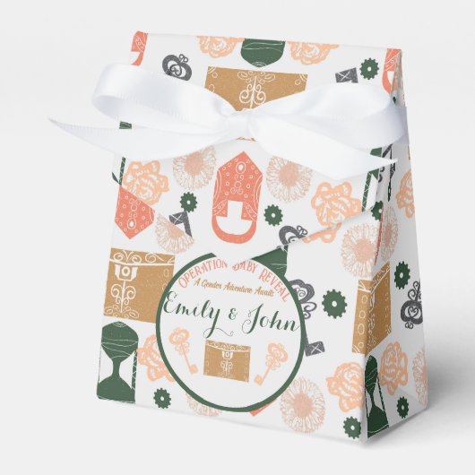 エスケープルームジェンダーが赤ちゃんシャワーを明らかにする フェイバーボックス (正面サイド)