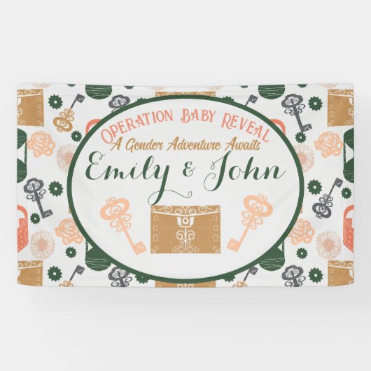 エスケープルームジェンダーが赤ちゃんシャワーを明らかにする 横断幕 (横)