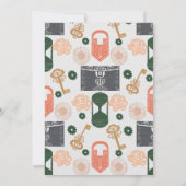 エスケープルームジェンダー明らかに赤ちゃんシャワーグレー 招待状 (裏面)