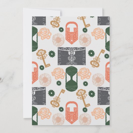 エスケープルームジェンダー明らかに赤ちゃんシャワーグレー 招待状 (裏面)