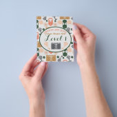 エスケープルームジェンダー明らかに赤ちゃんシャワーゲームステーション チラシ (手)