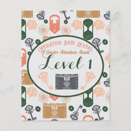 エスケープルームジェンダー明らかに赤ちゃんシャワーゲームステーション チラシ (正面)