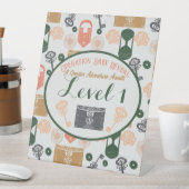 エスケープルームジェンダー明らかに赤ちゃんシャワーゲームステーション 台座サイン (インサイチュ)