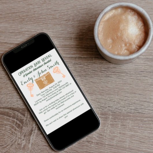 エスケープルームジェンダー明らかに赤ちゃんシャワー金ゴールド 招待状