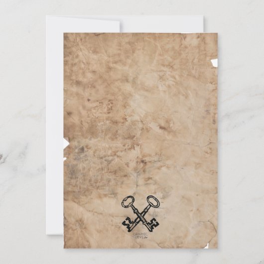 エスケープルームハインズバースデーパーティー、任意の年齢 招待状 (裏面)