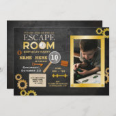 エスケープルームバースデーパーティー手がかり招待状写真 招待状 (正面/裏面)