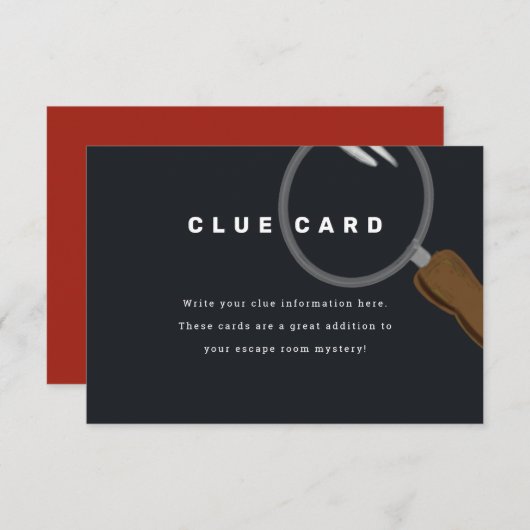 エスケープルームパーティーの手がかりカード エンクロージャーカード (正面/裏面)