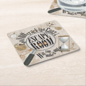 エスケープルームパーティーパズルのヒント スクエアペーパーコースター (アングル)