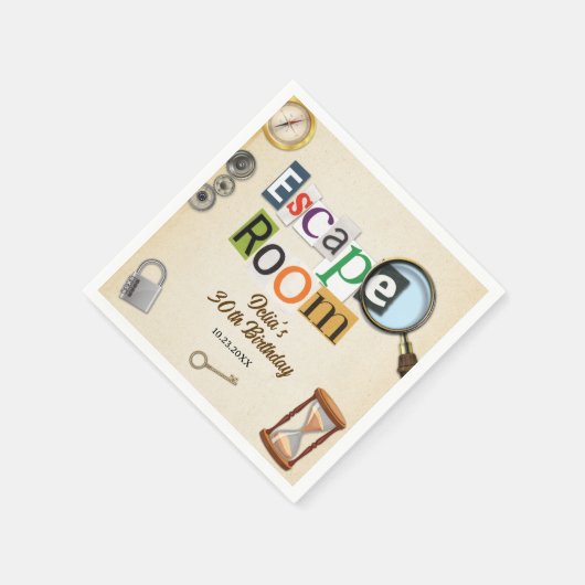 エスケープルームパーティー スタンダードカクテルナプキン (角)