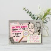 エスケープルームミステリースパイガールバースデーパーティー 招待状 (スタンド正面)