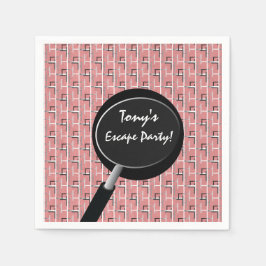 エスケープルーム迷路ミステリーガールのパーティー用品 スタンダードカクテルナプキン